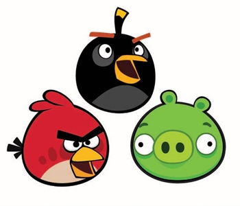 Wall sticker - Angry Birds - 3 stk - 25x26,5 - 3D effekt